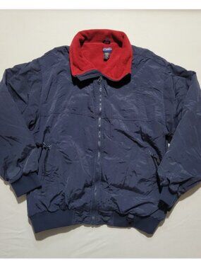 Vintage White Sierra Jacket Men's XL Blue Red Fleece Lined Full Zip